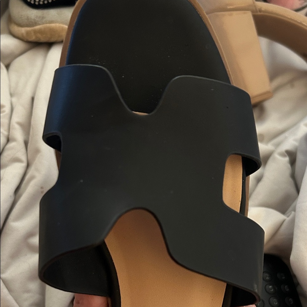 a new day Black Slide Sandals with Tan Insole - Picture 3 of 4